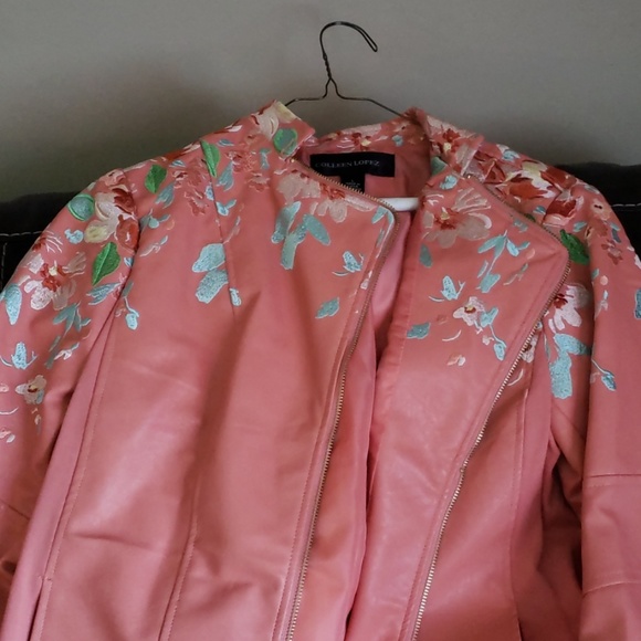Jackets & Blazers - Pink faux leather jacket